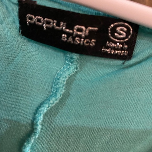 Turquoise Popular‎ Basics Open Shoulder tee - Picture 3 of 4